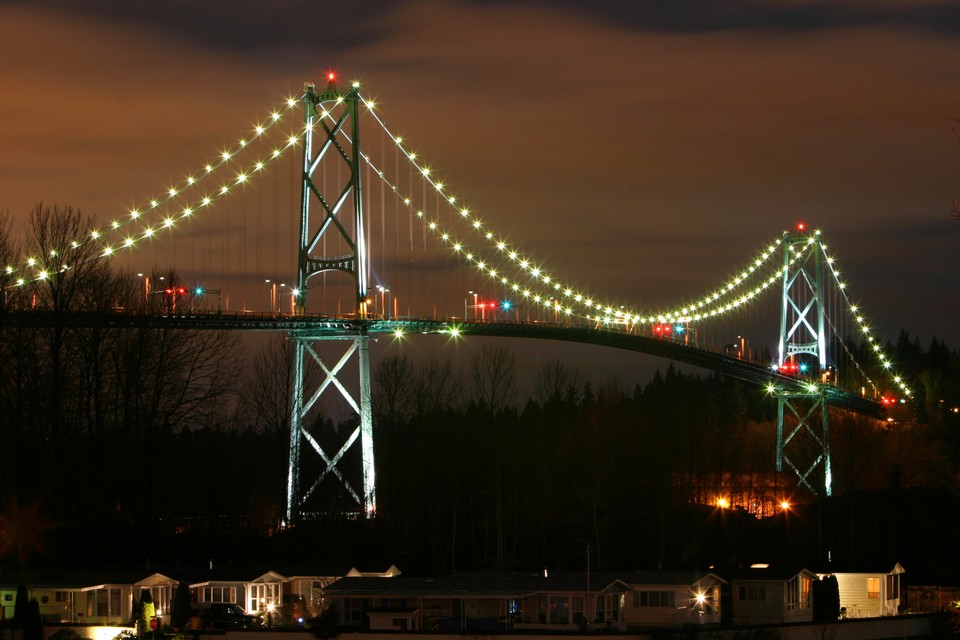 Lions' Gate At Night